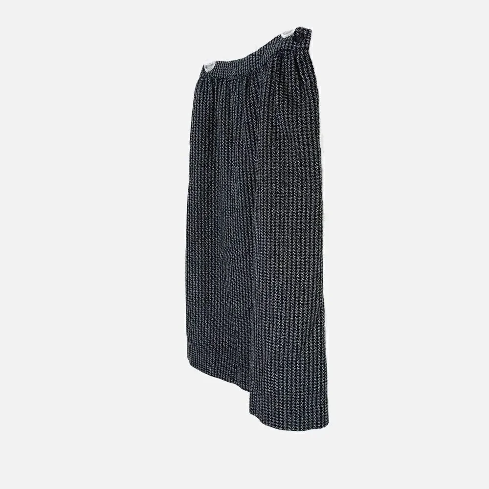 Vintage Sag Harbor Grey Houndstooth Plaid Wool Midi Pencil Skirt Women’s Size 0